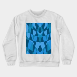 Triangles Geometric Mosaic Pattern Blue Crewneck Sweatshirt